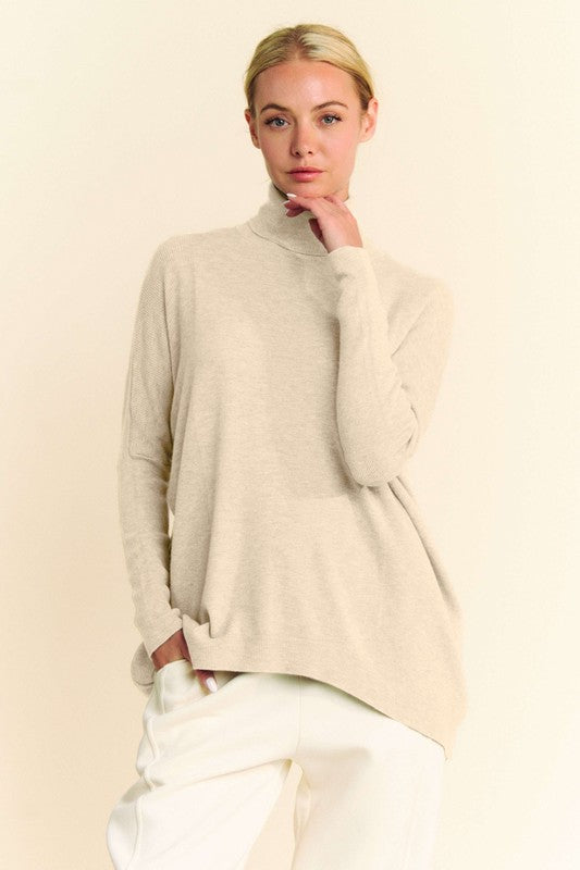 Davi & Dani Turtleneck Long Sleeve Knit Top