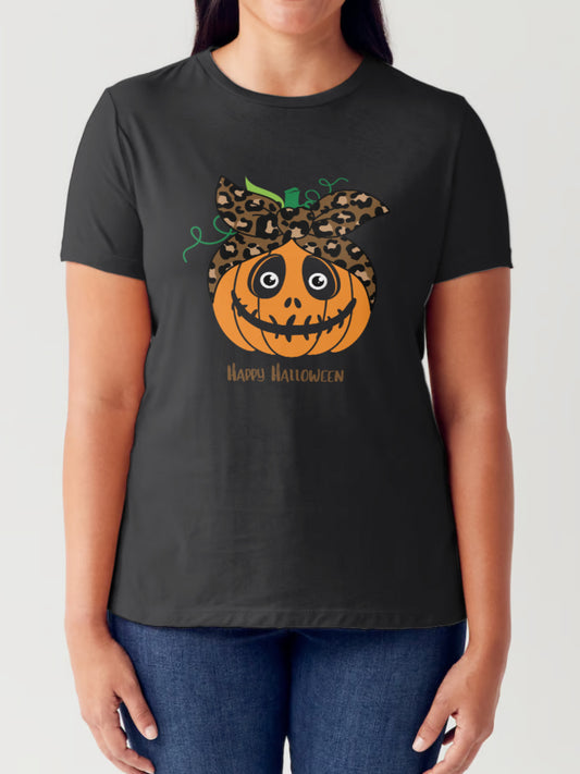 Simply Love Full Size HAPPY HALLOWEEN Pumpkin Graphic Short Sleeve Tubular T-Shirt