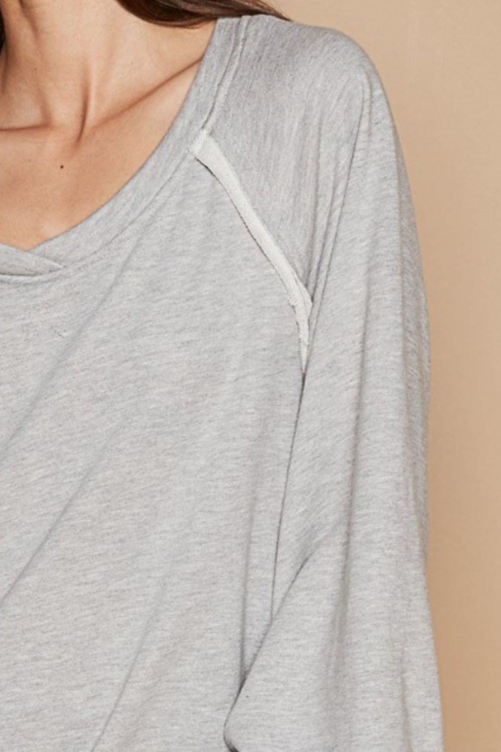 POL Back Cross Strap Detail Balloon Sleeve Sweatshirt